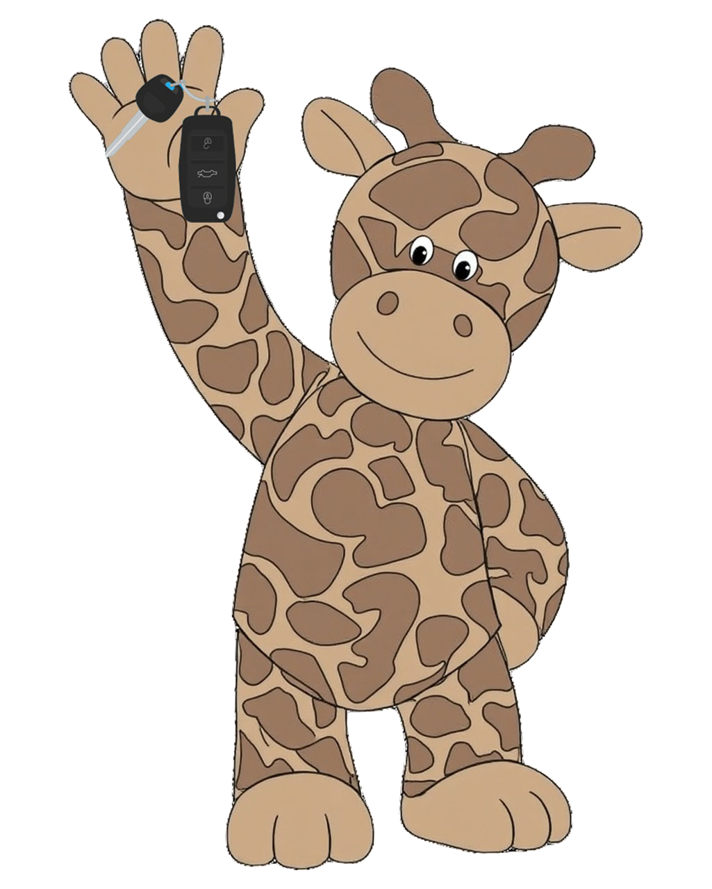 Giraffe with car keys